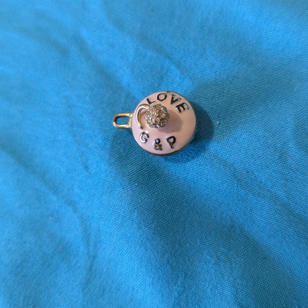 Juicy Couture Vintage Gold and Pink Love Charm Pendant